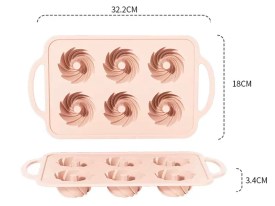 Molde silicona premium 6 muffins remolino